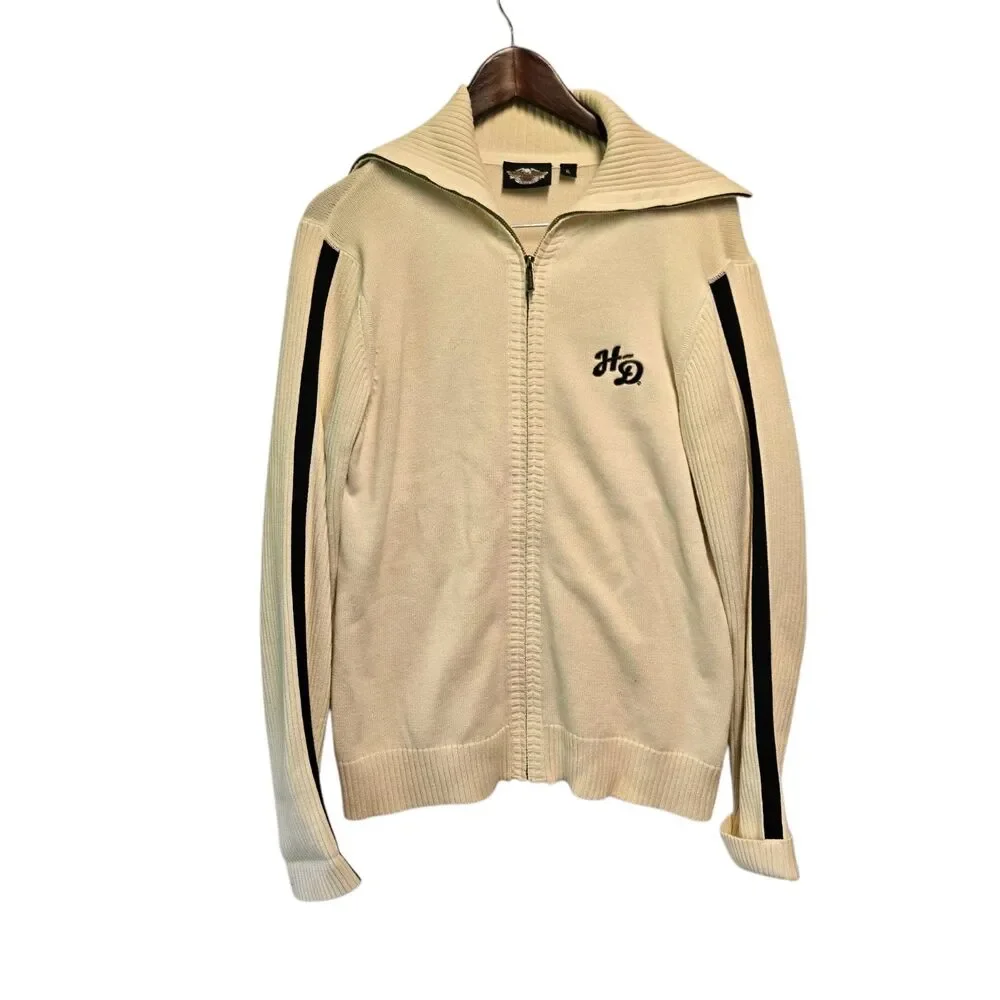 HARLEY‎ DAVIDSON Zip Up Sweater Cardigan Embroidered Size XL